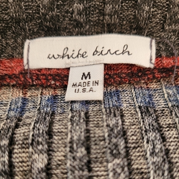 WHITE BIRCH Striped Open Front Cardigan Sweater, Size Medium - Picture 12 of 15